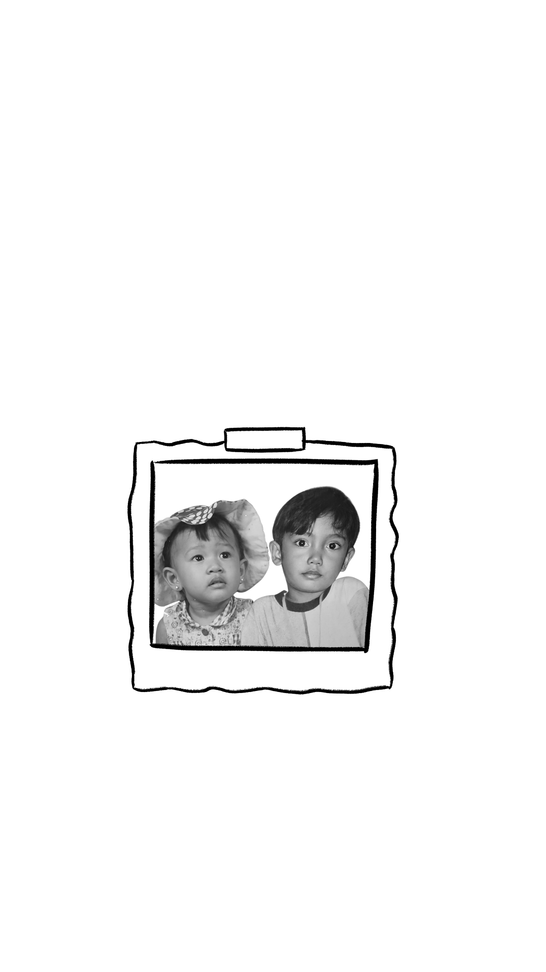 Foto masa kecil Resti dan Rizky